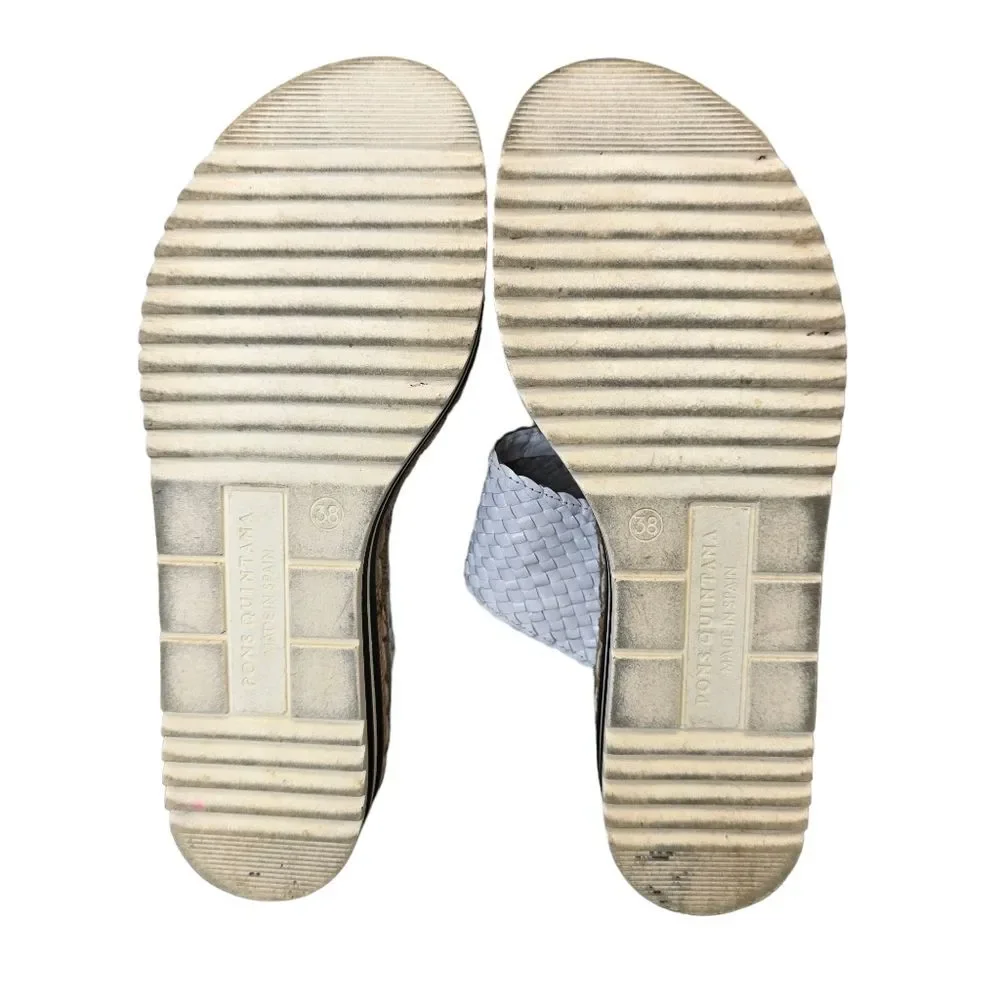 Pons Quintana Women's Milan White Espadrille Wedge Sandals Made in Spain EU 38
